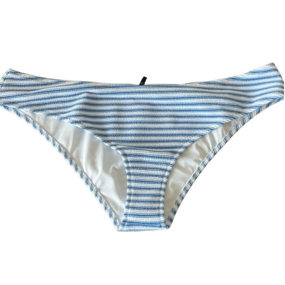 NEW J.Crew Blue White Ottoman Striped Ribbed Cheeky Bottom Swim XXL BF210 - Picture 1 of 15